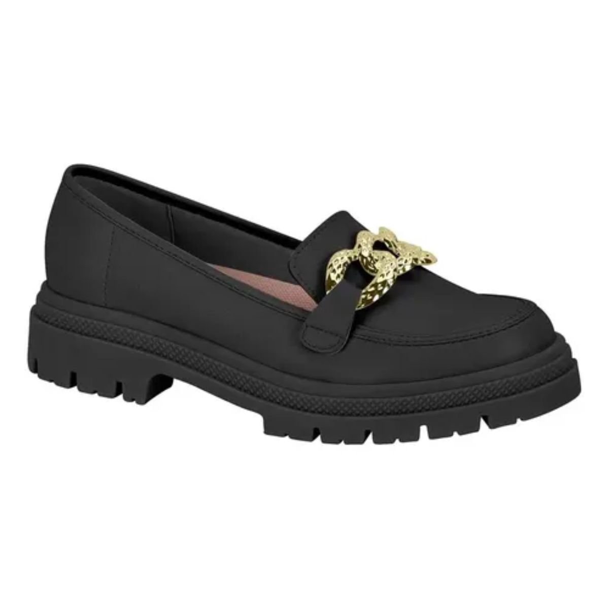 1 Mocassim Loafer Tratorada Fivela Moleca Feminino 5775.101 - Imagem 1