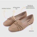 Sapatilha Casual Moleca 5737.212 tan tiras nó napa confort 5737.112 - Imagem 3
