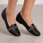 Sapatilha Feminina Bico Quadrado Strass Moleca 5737.214 - Imagem 3