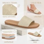Chinelo Slide Feminino Simples Brilho Moleca 5494.100 - Imagem 4