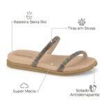 Sandália Rasteira Beira Rio Tira Strass 8488.1051 - Imagem 7