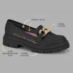 Mocassim Loafer Tratorada Fivela Moleca Feminino 5775.101 - Imagem 7