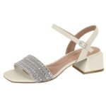 Sandalia Beira Rio Salto Bloco Médio Tira Strass Casual 8423.232 - Imagem 2