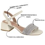 Sandalia Beira Rio Salto Bloco Médio Tira Strass Casual 8423.232 - Imagem 3