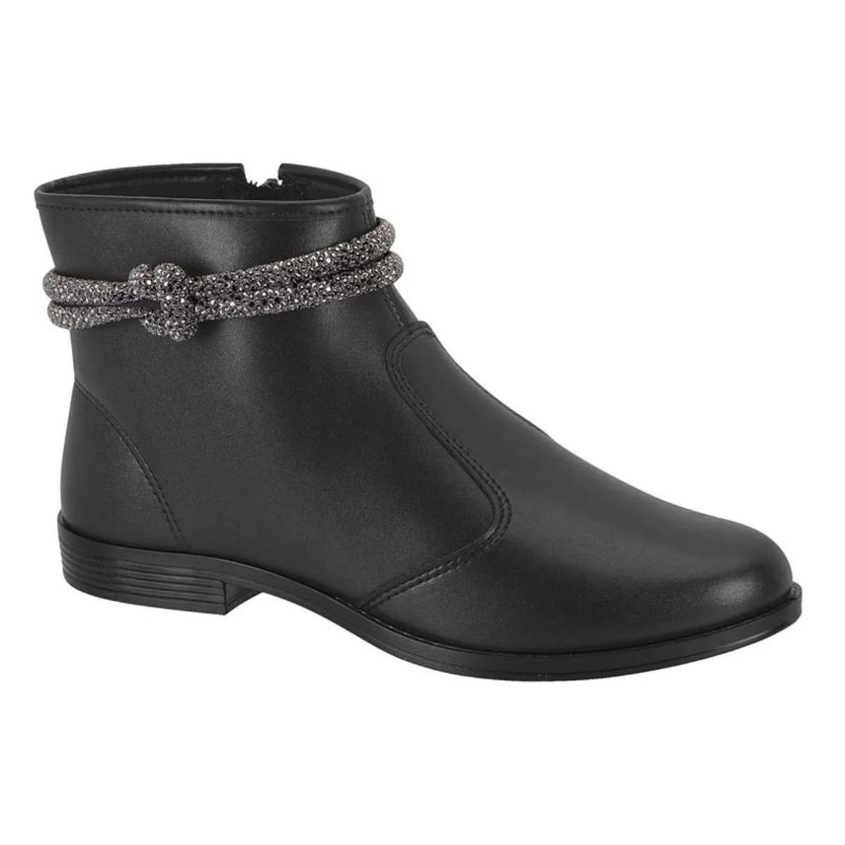 1 Bota Feminina Cano Curto Strass Moleca 5333.104 - Imagem 1