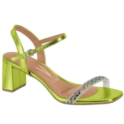 Sandália Metalizada Feminina Strass Vizzano 6430.526