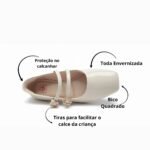 Sapatilha Molekinha Formal Menina Infantil Verniz Branco Off 2548.210 - Imagem 3