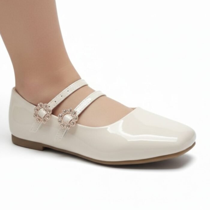 Sapatilha Molekinha Formal Menina Infantil Verniz Branco Off  2548.210 - Imagem 5