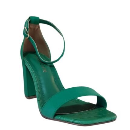 Sandália Viamarte salto bloco croco 22-12701-01