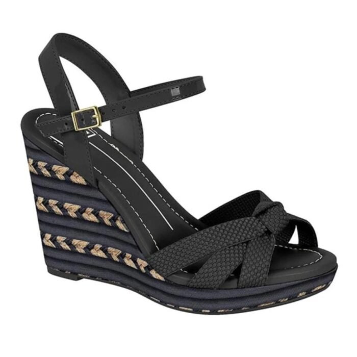 Sandália Anabela Plataforma Feminina Moda Moleca 5411.1127 - Imagem 4