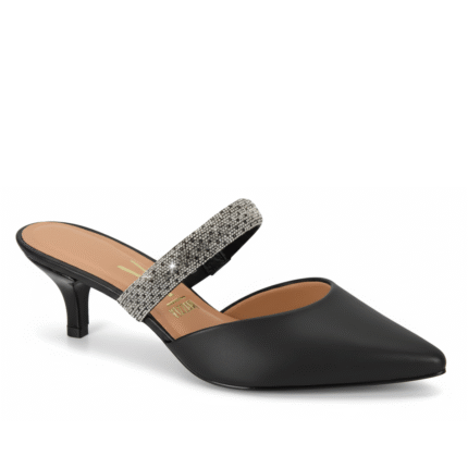 Scarpin Mule Vizzano Bico Fino Tira Strass Brilho 1122.886