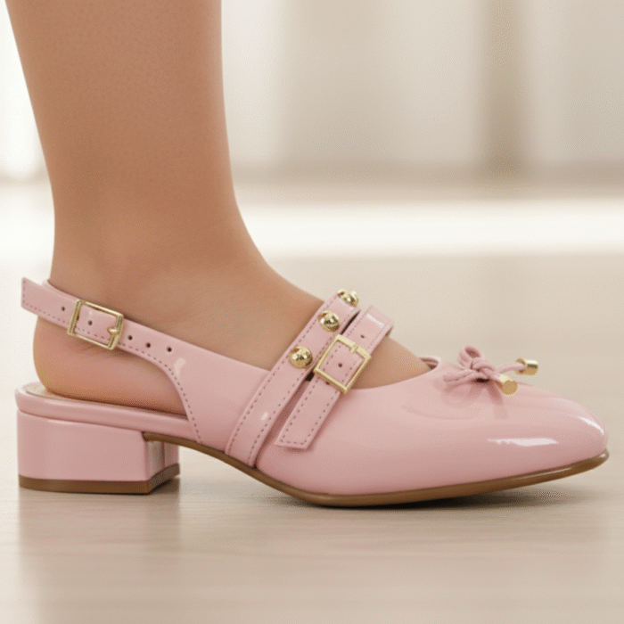 Sapato Infantil Juvenil Molekinha Slingback Fivela Laço Moda 2585.103 - Imagem 2