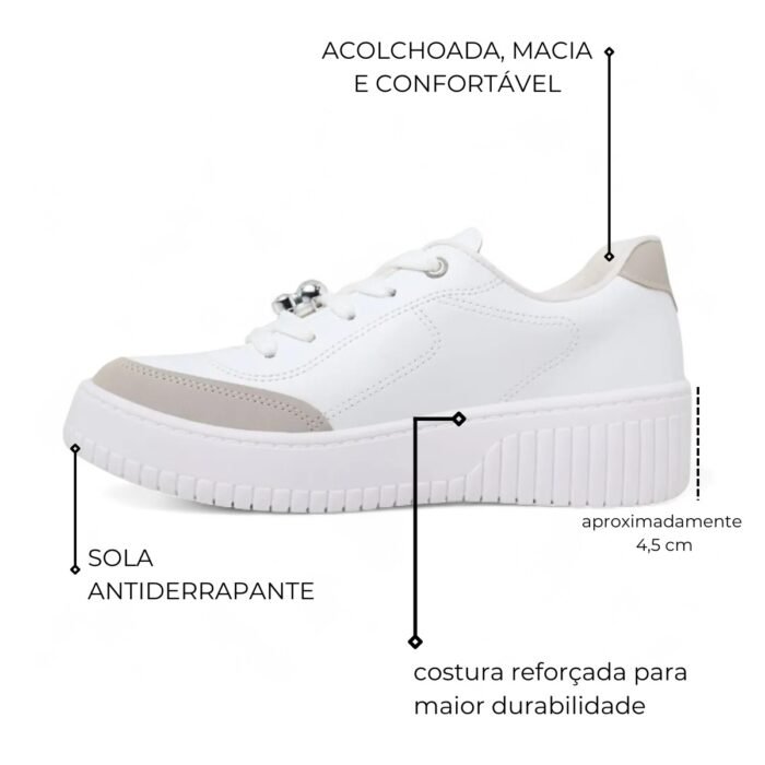 Tênis Feminino Casual Pingente Confort  Beira Rio 4316.113 - Imagem 4