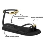 Sandália Beira Rio Flat Feminina Leve e Confortável - Imagem 6