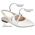 Sapato Feminino Beira Rio Slingback Salto Baixo Conforto 4134.1012 - Imagem 7