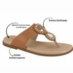 Rasteira Beira Rio Feminina Tira Slim Leve e Confortável 8507.119 - Imagem 4