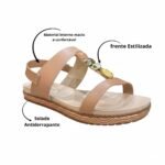 Sandália Beira Rio Rasteira Feminina Conforto e Estilo - Imagem 2