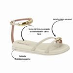 Sandália Beira Rio Flat Feminina Leve e Confortável - Imagem 5