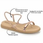 Rasteira Feminina Beira Rio Tiras Slim Leve e Estilosa - Imagem 2