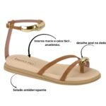 Sandália Beira Rio Flat Feminina Leve e Confortável - Imagem 7