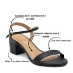 Sandália Glamour Feminino Vizzano Salto Bloco Médio 6291.900 - Imagem 5