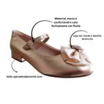 Sapatilha Molekinha Infantil Menina Brilho Laço de pano 2528.126 - Imagem 6