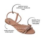Sandália Rasteira Feminina Moleca Tiras Trançadas 5460.215 - Imagem 4
