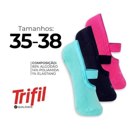 Meia Pilates Feminino Trifil com Elástico calce fácil 2608.2990