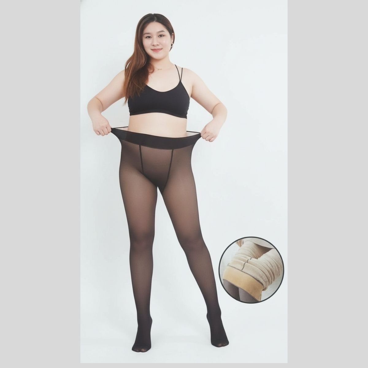 2 Meia Calça Translucida Forrada Super Quente Aveludada - Imagem 1