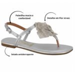 Sandália Rasteira Feminina Flor Vizzano Metalizado Casual 6447.218 - Imagem 9