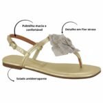 Sandália Rasteira Feminina Flor Vizzano Metalizado Casual 6447.218 - Imagem 10