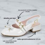 Sapato Infantil Juvenil Molekinha Slingback Fivela Laço Moda 2585.103 - Imagem 9